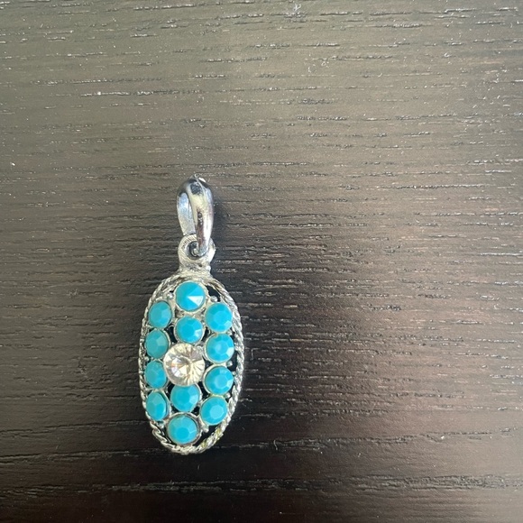 Turquoise and Silver Pendant - Picture 1 of 5